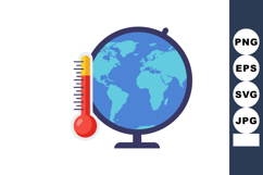 Globe with thermometer symbolizing global warming and climat Product Image 1