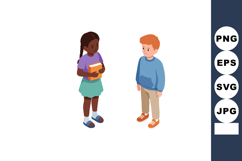 Two children standing and holding book in casual clothing fr Product Image 1