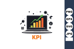 KPI business performance growth chart on laptop screen with Product Image 1