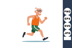 Elderly man running jogging active lifestyle fitness exercis Product Image 1