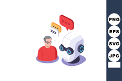 Robot artificial intelligence communication with man chatbot Product Image 1