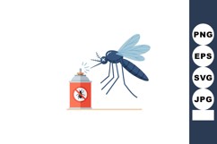 Mosquito spraying insecticide from spray can vector illustra Product Image 1