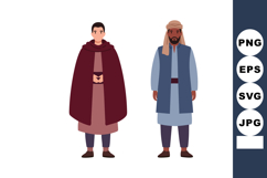 Two men wearing traditional Middle Eastern clothing standing Product Image 1