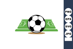 Soccer ball on green football field vector illustration with Product Image 1