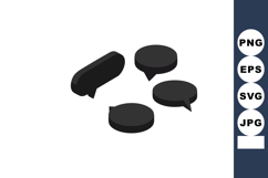 Black speech bubbles set vector design with various shapes f Product Image 1