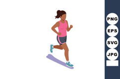Woman running outdoors in athletic wear for fitness jogging Product Image 1