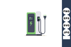 Electric vehicle charging station with green and gray colors Product Image 1