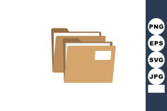 Brown office file folders stacked organization document stor Product Image 1