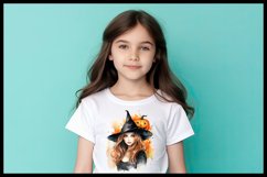 10 Halloween Witch with Pumpkin Watercolour Sublimation Product Image 3