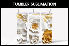 9 3D White Tumbler Sublimation |3D Flower Tumbler Wrap Product Image 5