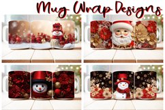 100 Christmas Mug Wrap Bundle, Snowman Sublimation, Santa Product Image 5