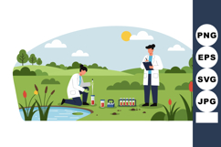 Scientists conducting outdoor environmental research with te Product Image 1
