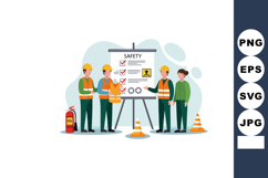 Construction Workers Safety Training Meeting with Safety Che Product Image 1