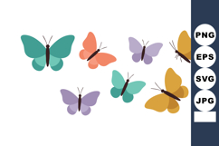 Colorful butterfly collection with teal purple orange wings Product Image 1
