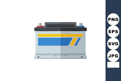 Car battery vector illustration with blue and yellow design Product Image 1