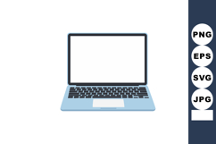 Laptop computer with blank screen open for work or study vec Product Image 1