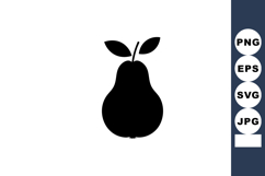 Pear silhouette simple black fruit icon vector illustration Product Image 1