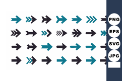 Abstract arrow icons set with blue and black colors in simpl Product Image 1