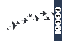 Flying birds silhouette in formation vector illustration wit Product Image 1