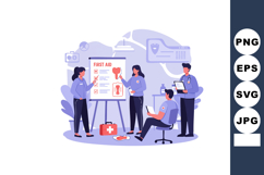 Medical Team Teaching First Aid Procedures with Medical Equi Product Image 1