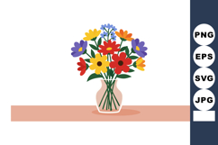 Colorful bouquet of flowers with yellow red orange purple pe Product Image 1