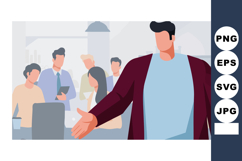 Businessman extending hand for handshake in office environme Product Image 1