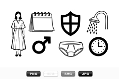 Minimalist Hand Drawn Daily Life Icon Set Product Image 1