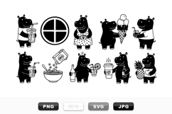 Cute Hippo Cartoon Clipart Bundle For Kids Crafts Product Image 1