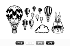 Vintage Hot Air Balloon SVG Clipart Bundle for Crafts Product Image 1