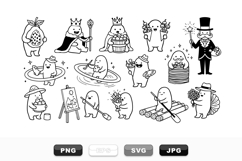 Cute Cartoon Character Vector Clipart Collection Product Image 1