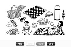 Hand Drawn Picnic Vector Clipart Bundle Product Image 1