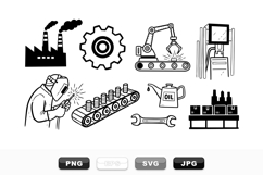 Industrial Manufacturing Vector Clipart Set Bundle Product Image 1