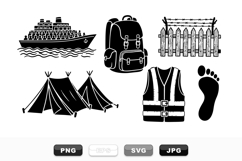 Hand Drawn Camping And Nautical Clipart Bundle Product Image 1