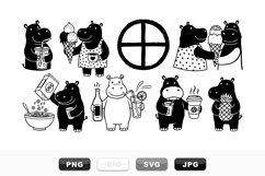 Cute Hippo SVG Clipart Bundle For Kids Crafts Product Image 1