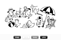 Summer Chick Vector Clipart Bundle for Kids Crafts Product Image 1