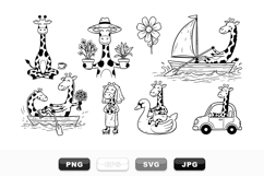 Playful Giraffe Cartoon SVG Clipart Bundle for Kids Product Image 1