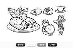 Hand Drawn Cute Pastry Clipart Bundle For Kids Product Image 1