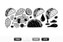 Hand Drawn Taco Clipart Bundle For Food Projects Product Image 1