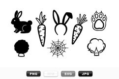 Cute Bunny And Carrot SVG Clipart Bundle For Spring Crafts Product Image 1