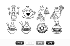 Hand Drawn Hippo Food Vector Clipart Bundle Product Image 1