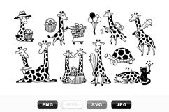Cute Cartoon Giraffe Clipart Bundle For Kids Product Image 1