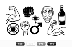 Hand Drawn Masculine Symbol Clipart Set Product Image 1