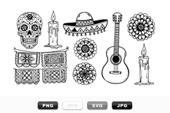 Hand Drawn Mexican Day Of Dead Clipart Bundle Product Image 1