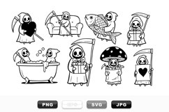 Cute Grim Reaper Cartoon Clipart Bundle For Crafts Product Image 1