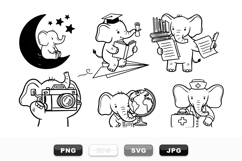 Hand Drawn Elephant Education Clipart Bundle for Kids Product Image 1