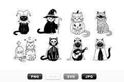 Hand Drawn Halloween Cat Costume Clipart Bundle Product Image 1