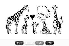 Hand Drawn Giraffe Clipart Bundle For Kids Product Image 1