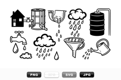 Hand Drawn Water Conservation SVG Clipart Bundle Product Image 1