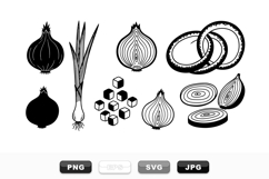 Hand Drawn Onion SVG Clipart Bundle For Kitchen Labels Product Image 1