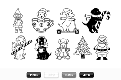 Christmas Puppy Clipart Bundle For Holiday Crafts Product Image 1